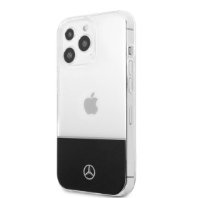 MRK-Q8 | Mercedes-Benz PC/TPU Phone Case With Silver Electroplated Middle  Line(For iPhone 14 Pro/Max)-White