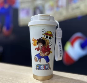 One Piece Monkey D. Luffy Insulated Thermos Straw Mug