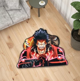 Anime One Piece Luffy Gear 4 Surrounding Belgian Velvet Vacuum Irregular Mat Carpet Floor Mat 90x100CM