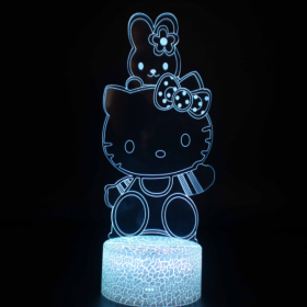 Hello Kitty and Bunny2 3D Night Light LED RGB