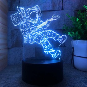 Astronaut with Guitar 3D Night Light LED