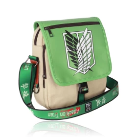 Attack On Titan Crossbody Bag- High Quality Material-Big Size-Green