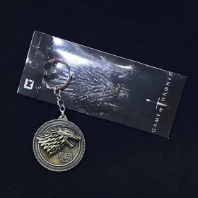 Game of Thrones: Winter is Coming Stark Wolf Gold Keychain