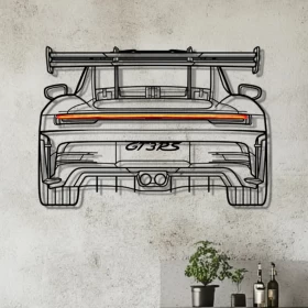 Porsche 911 GT3 RS LED Acrylic Wall Art – Red Tail Light Car Decor