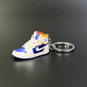 Keychain Sneakers-White, Blue & Yellow -Ver95