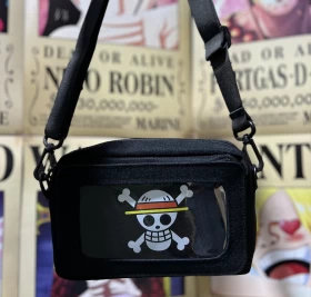 One Piece Straw hat Pirates Crossbody Bag-High Quality-Black