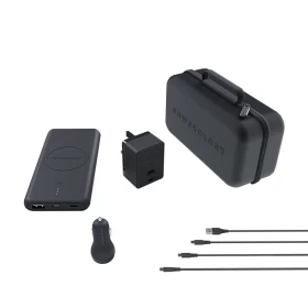 Powerology 8 in 1 PD Charging Combo with a bag (Black)