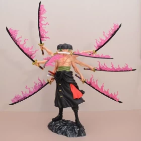 Anime One Piece Roronoa Zoro Action Figure 3 Heads 6 arms Model Toy Gift 40cm