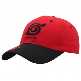 Naruto Konoha Logo Cap Red and Black