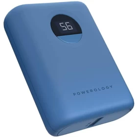 Powerology: Power Bank with Charging Cable-Quick Charge Portable Power Bank-30000mAh PD 45W-Fast Charging Power Bank (with Type-C to Type-C Cable 0.9M)-Blue