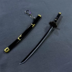 One Piece Sheath Samurai Sword Keychain with a Stand- Black-23CM(Ver.35)