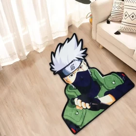 Anime Naruto Kakashi Surrounding Belgian Velvet Vacuum Irregular Mat Carpet Floor Mat 90x100CM