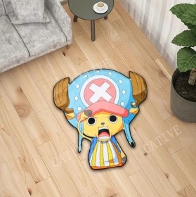 Anime One Piece Tony Tony Chopper Surrounding Belgian Velvet Vacuum Irregular Mat Carpet Floor Mat 90x100CM