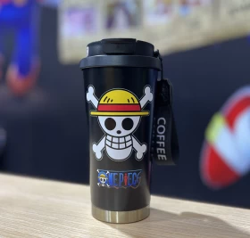 One Piece Pirates Logo Insulated Thermos Straw Mug