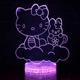 Hello Kitty and Bunny 3D Night Light LED RGB