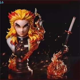 Anime Demon Slayer Kimetsu No Yaiba Rengok Kyoujurou Bust Action Figure ( with out box)