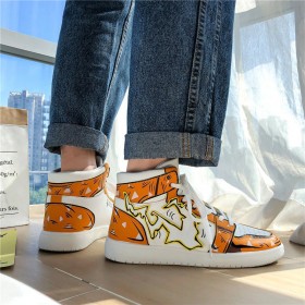 Demon Slayer High Top Sports Sneakers 3D Orange And White