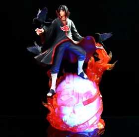 Naruto Figures: Burning Wind Weasel Itachi Uchiha Figure (Colorful Luminous with Remote Control)- PVC- Height 33cm