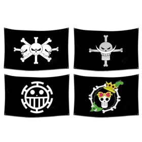 One Piece Straw Hat Pirates Flag (Home, Bedroom Wall Decor) Printed Luffy Skull Flags Prop-60*90cm-Polyester
