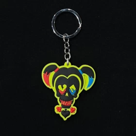 Suicide Squad Harley Quinn Skull Rubber Keychain