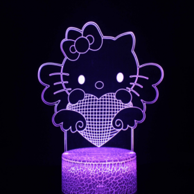 Hello Kitty Heart 3D Night Light LED RGB