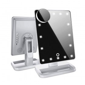 Lighted Makeup Mirror with Bluetooth, 360° Rotation