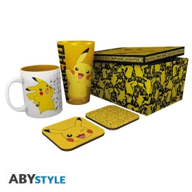 POKEMON: Pikachu Glass XXL + Mug + 2 Coasters Set