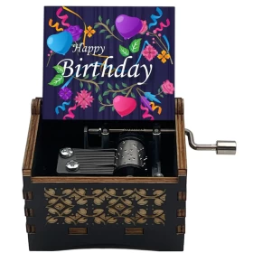 Happy Birthday Music box (Manual)- Wood