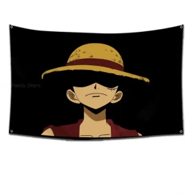 One Piece Straw Hat Pirates Flag (Home, Bedroom Wall Decor) Printed Luffy D.Monkey Flags Prop-60*90cm-Polyester