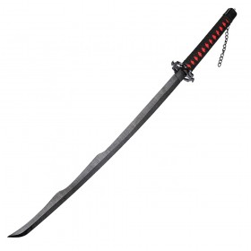 Bleach: Kurosaki Ichigo Zangetsu Wooden Cosplay Prop Sword-Black-104cm