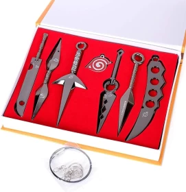 7pcs Naruto Ninja Sasuke Kakashi Suffering No Shuriken Weapon Set