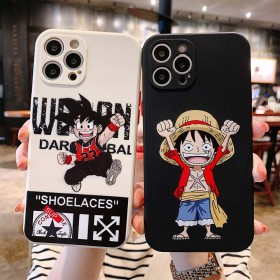 Phone Case :Luffy ( One Piece ) Goten (Dragon Ball )- For iPhone Models-Black/White