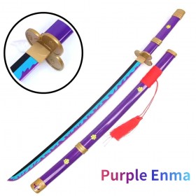 ONE PIECE: RORONOA ZORO Wooden Sword Katana- ENMA-PURPLE