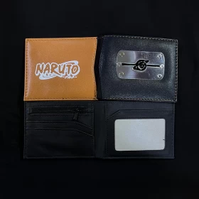 Naruto Akatsuki symbol Wallet (Vers.02)-Orange and Black-high Quality Material