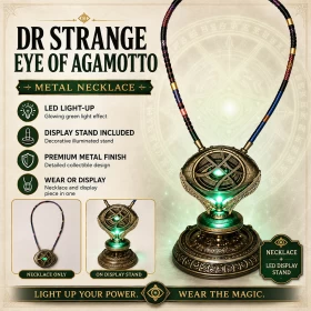 Doctor Strange Eye of Agamotto Metal LED Necklace with Light-Up Display Stand