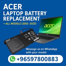 Replacement Battery for Acer Laptops (2002–2025) – Compatible with All Models Prices Starts From 12 KD (Without Installation Fees)