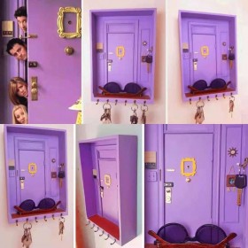 TV Show Friends Monica's Door Wall Key Holder-Purple Door Hanger Friends-Wooden
