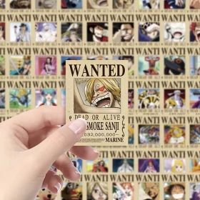 One Piece Wanted Poster 74PCS Anime Sticker Pack – Waterproof Vinyl Stickers
