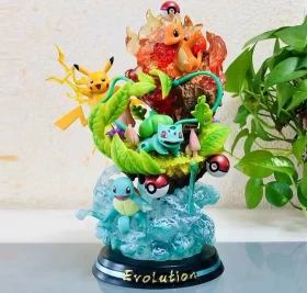 Pokemon Anime Figure Pikachu Charmander Bulbasaur Squirtle Evolution Glowing