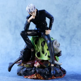 Jujutsu Kaisen Figures: Gojo Satoru sitting on Jogo Figure-PVC-Height 25cm