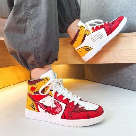 Demon Slayer High Top Sports Sneakers Red And Yellow