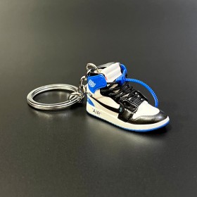 Keychain Sneakers-Black & Blue Bottom -Ver114