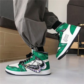 One Piece Zoro High Top Sports Sneakers Green