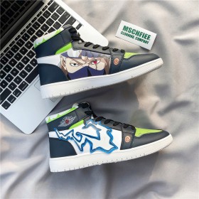 Naruto High Top Sports Sneakers 3D Black And Green
