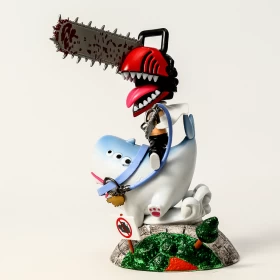 Chainsaw Man Figures: Cute Denji Ride the Shark Figure-26cm-PVC