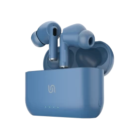 Porodo Soundtec Wireless ANC In-Ear Earbuds-with -24dB Active Noise Cancellation, Comfortable Fit Bluetooth 5.0 Headset with Superior Mic Compatible for Wireless Charging - Blue