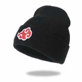 Naruto Beanies: Akatsuki Cosplay Red Cloud Embroidery (Black, White, Gray, Red) Unisex-Polyester