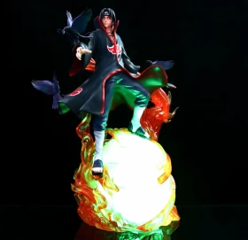 Naruto Figures: Burning Wind Weasel Itachi Uchiha Figure (Colorful Luminous with Remote Control)- PVC- Height 33cm