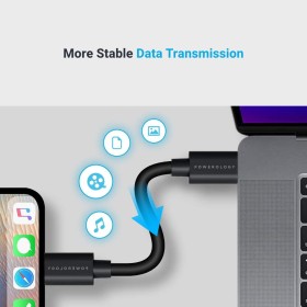 Powerology Data & Fast Charge USB-C to Lightning Cable (0.25m)