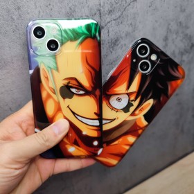 One Piece Phone Case- Roronoa Zoro , Luffy D.Monkey-Green/Orange-Ver.01 (For iPhone Models)